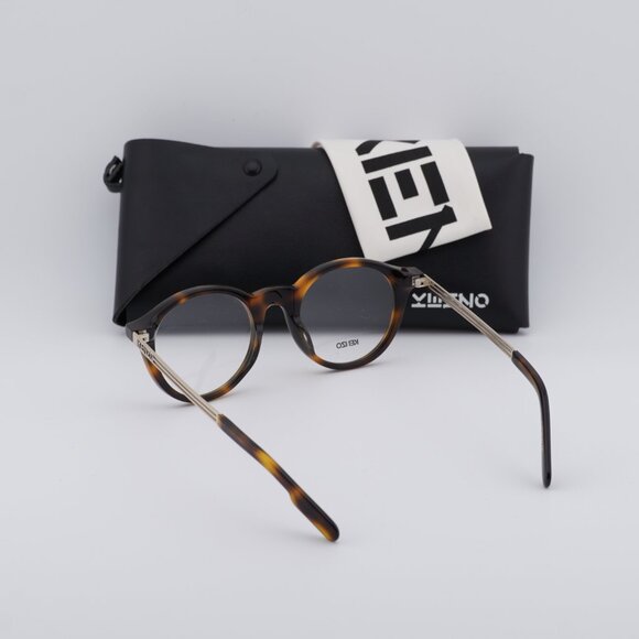 Kenzo KZ50015U 052 Round Eyeglasses 48mm - Havana/Gold - Picture 4 of 9